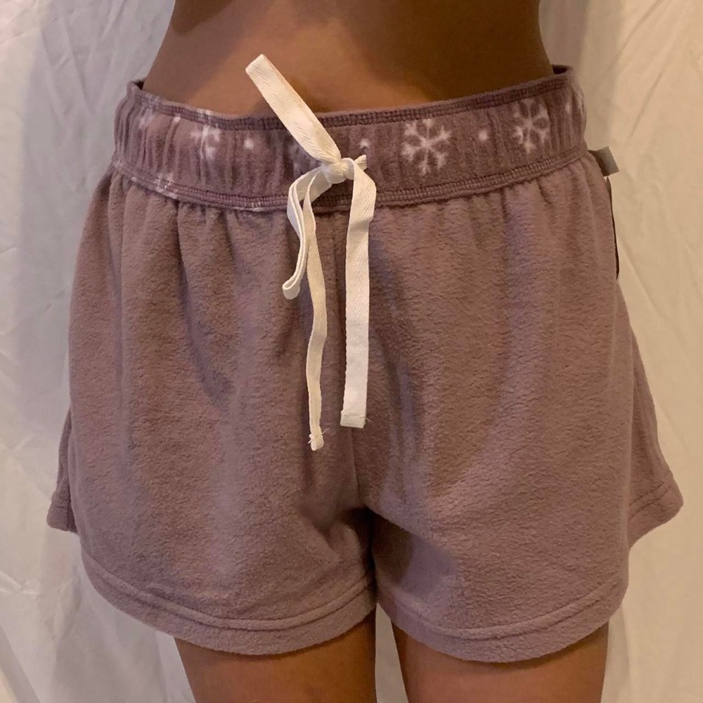 purple winter shorts